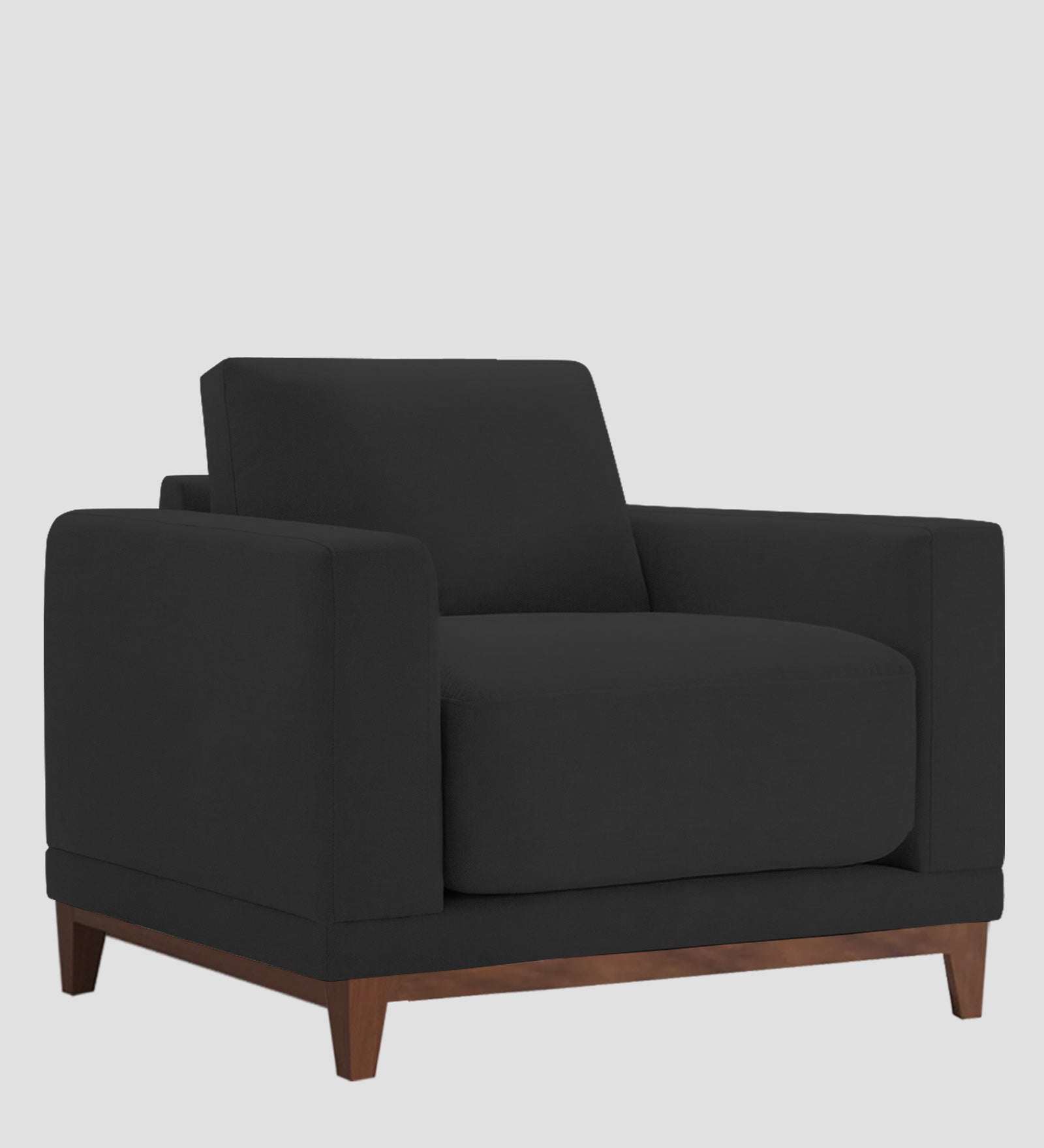 Esha Fabric 1 Seater Sofa In Bitter Black Colour - Febonic Living