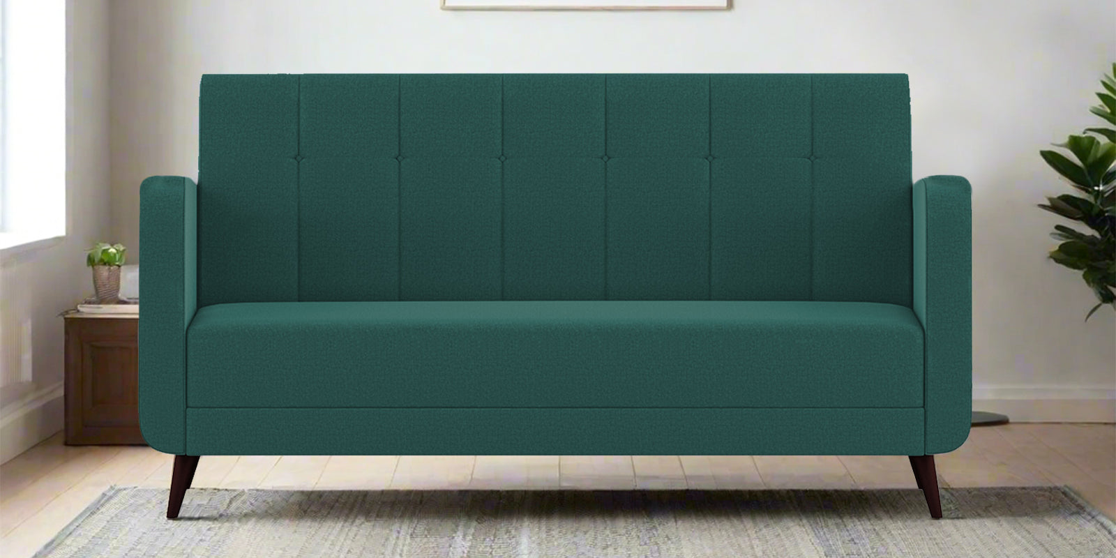 Wiki Velvet 3 Seater Sofa In Pine green Colour - Febonic Living