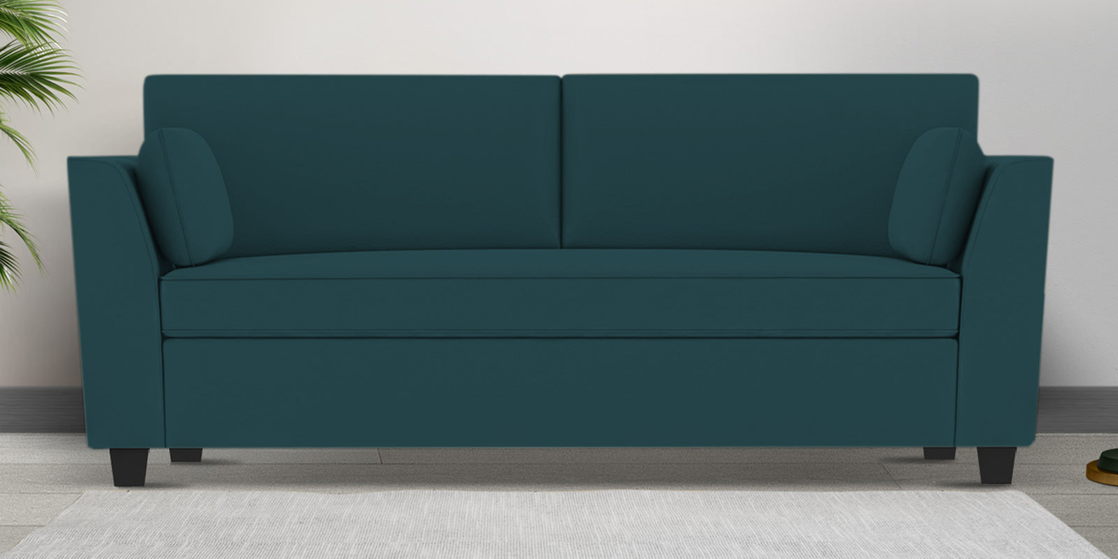 Bristo Velvet 3 Seater Sofa In Arabian Green Colour With Storage - Febonic Living