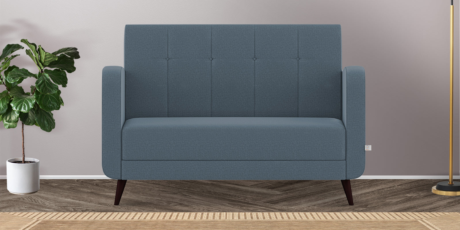 Wiki Velvet 2 Seater Sofa In Oxford Blue Colour - Febonic Living
