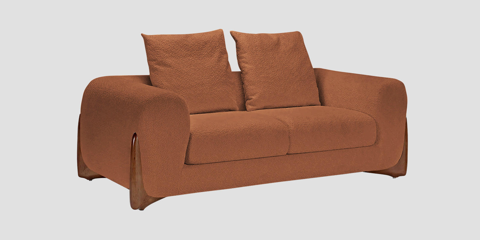 Boko Boucle 2 Seater Sofa In Light Orange Colour - Febonic Living