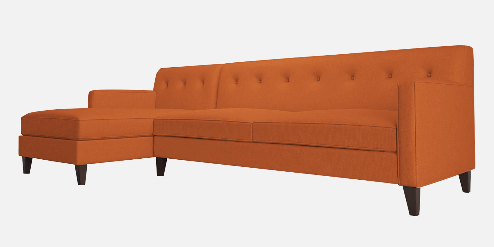 Miller Fabric RHS Sectional Sofa (3+Lounger) In Vivid Orange Colour - Febonic Living