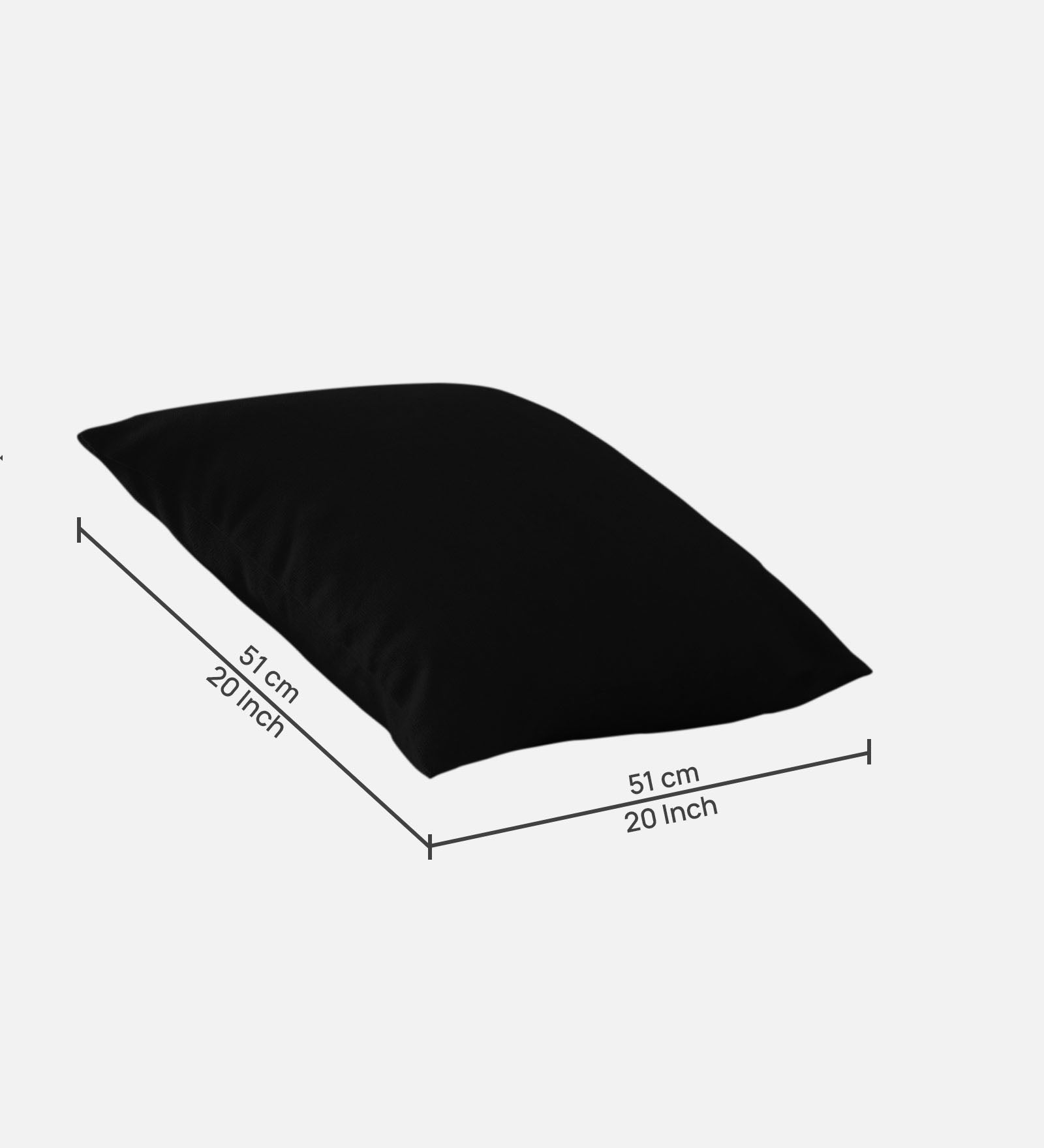 Kaya Fabric Geometric 20x20 inches Cushion + Covers (Pack of 2) In Zed Black Colour - Febonic Living