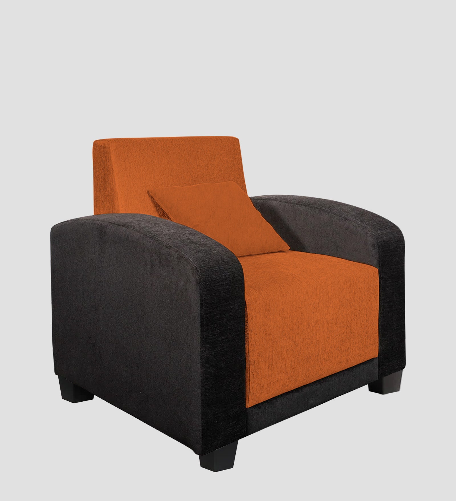 Alex Fabric 1 Seater Sofa In Vivid Orange Colour - Febonic Living
