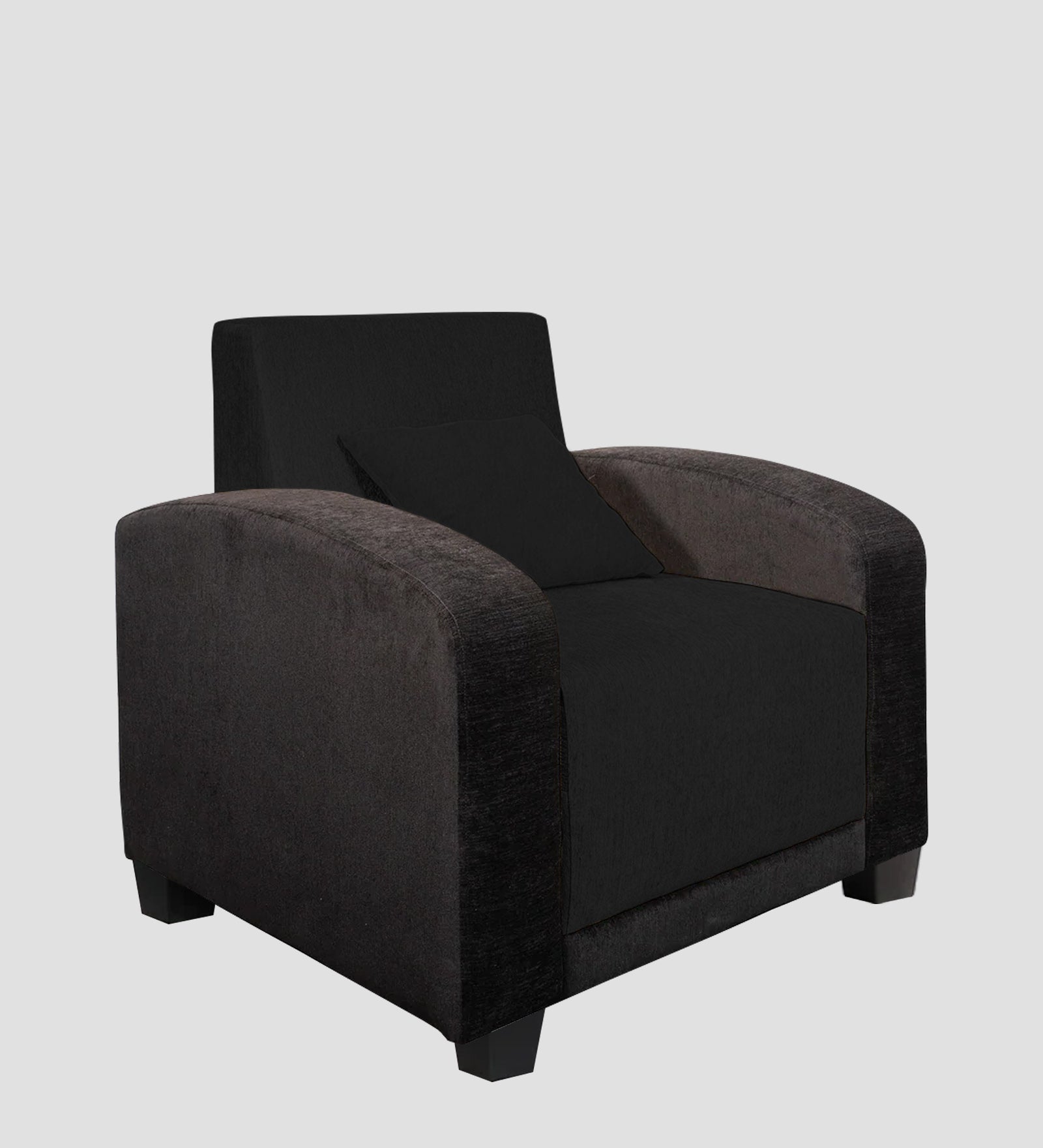 Alex Fabric 1 Seater Sofa In Zed Black Colour - Febonic Living