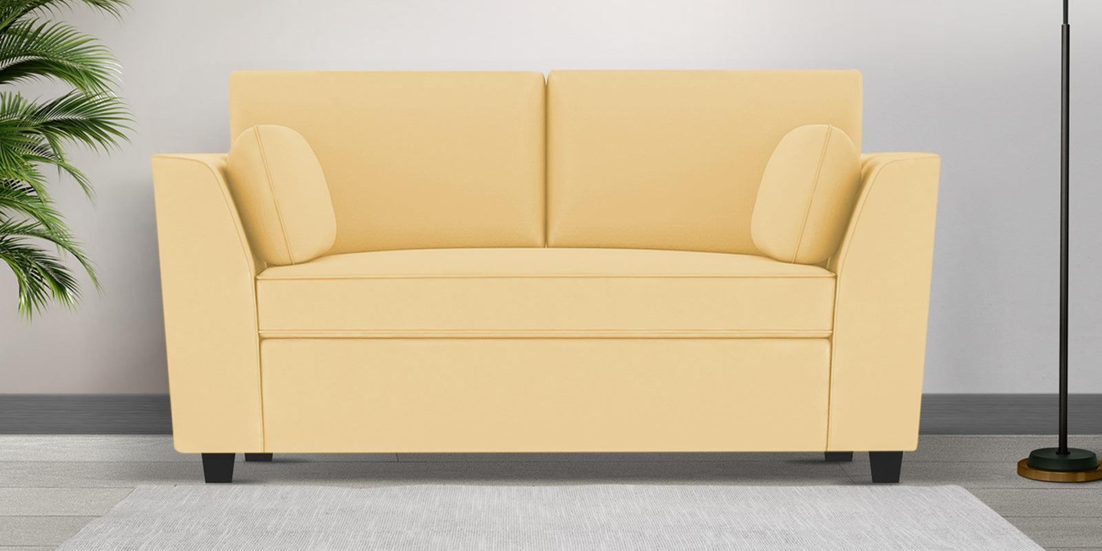 Bristo Velvet 2 Seater Sofa In Sandy Beige Colour - Febonic Living