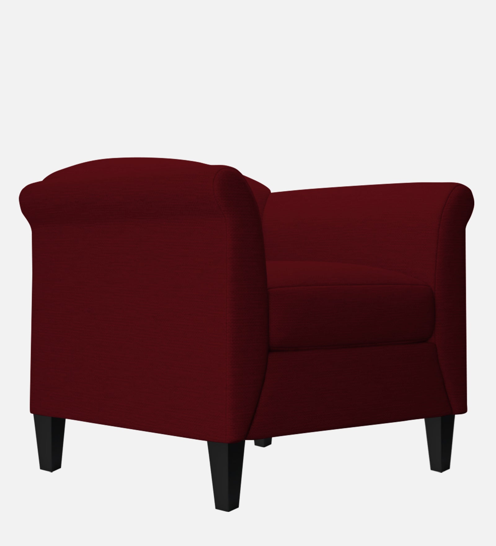Kimber Fabric 1 Seater Sofa in Ruby Red Colour