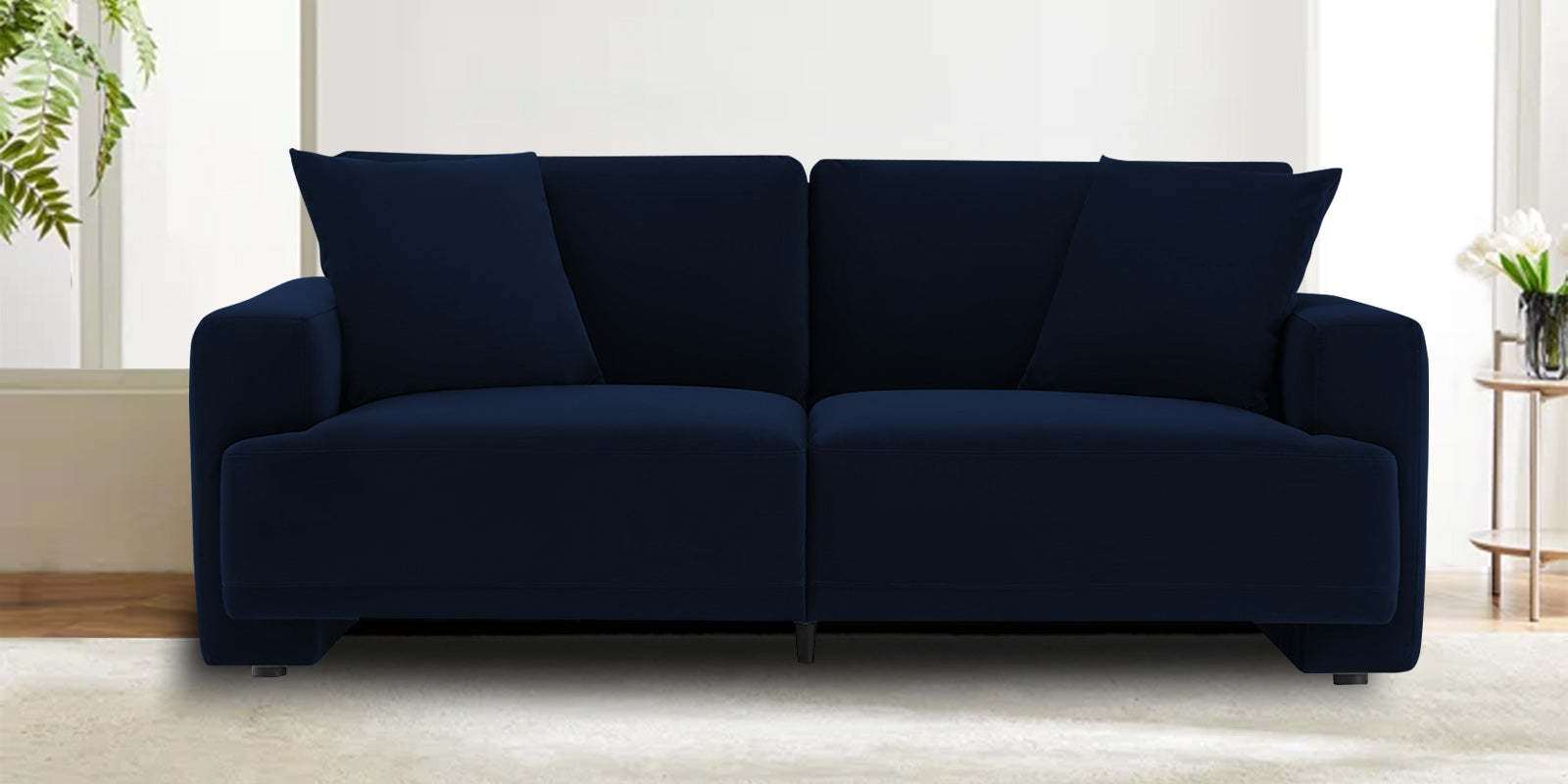 Kosta Velvet 2 Seater Sofa In Dark Blue Colour - Febonic Living