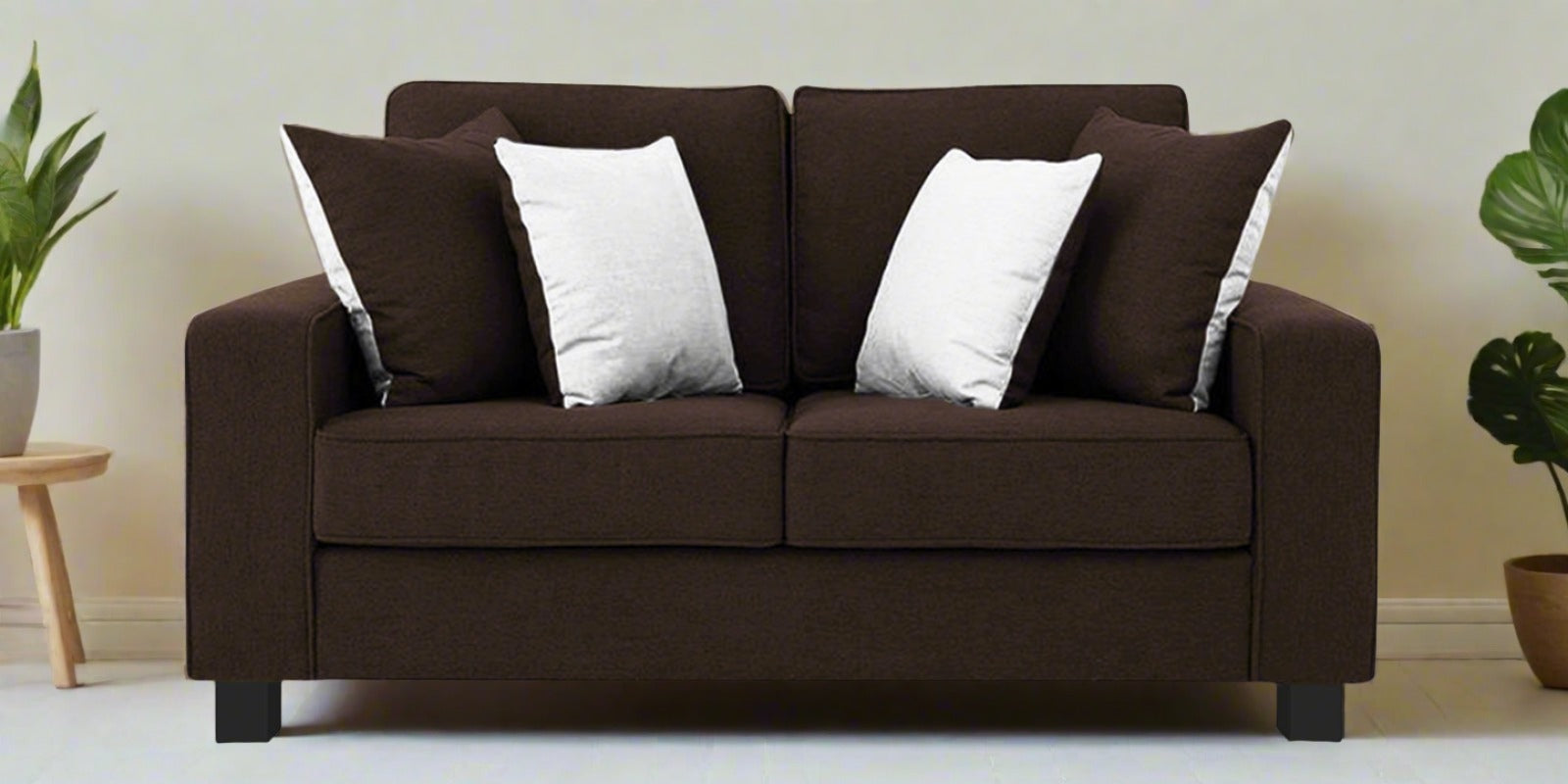 Ladybug Fabric 2 Seater Sofa In Coffee Brown Colour - Febonic Living