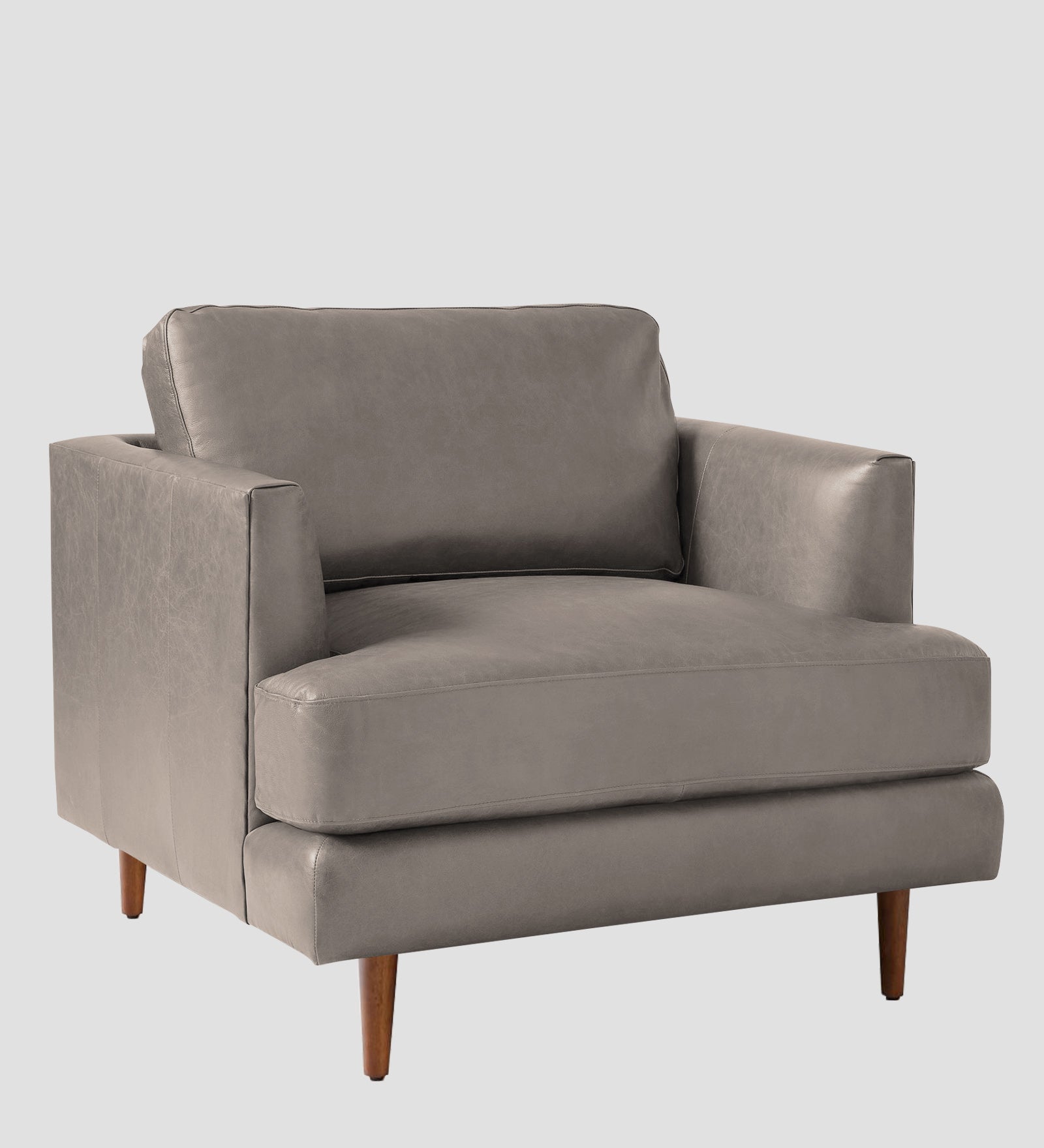 Sterio Leatherette 1 Seater Sofa In Steel Grey Colour - Febonic Living