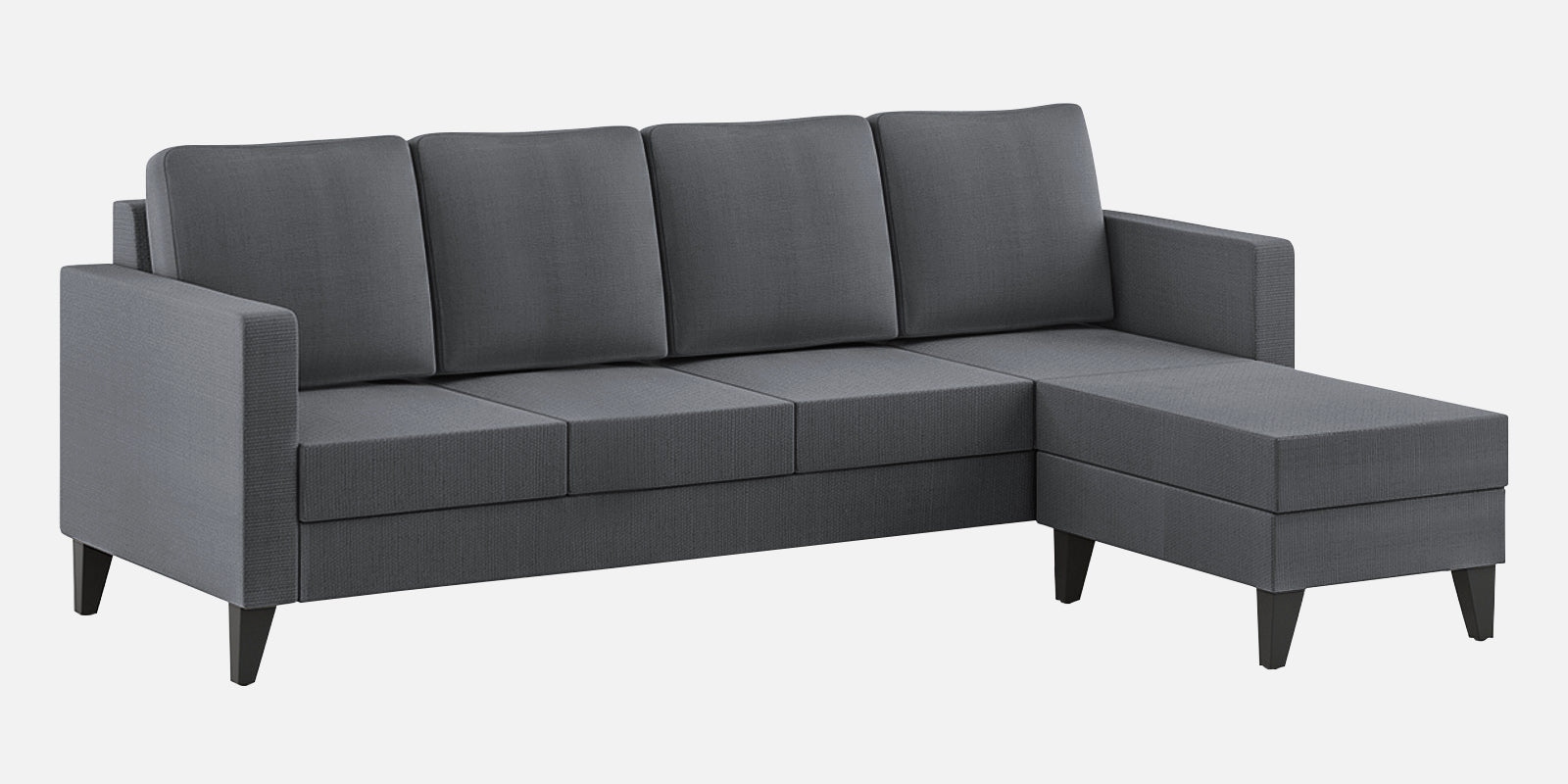 Nori Fabric LHS Sectional Sofa (3+Lounger) In Maba Grey Colour - Febonic Living