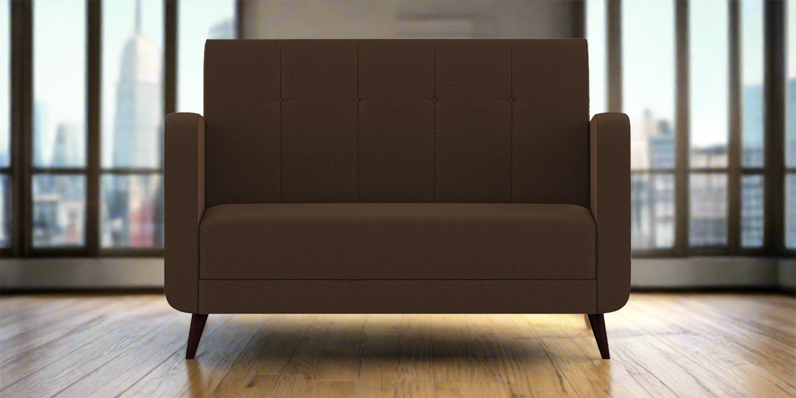 Wiki Velvet 2 Seater Sofa In Chocolate Brown Colour - Febonic Living