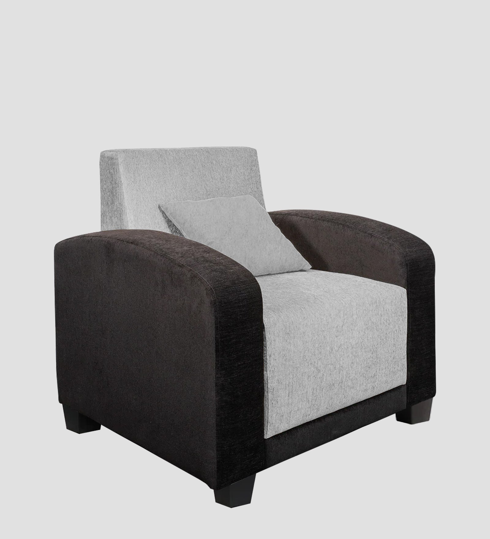 Alex Fabric 1 Seater Sofa In Lit Grey Colour - Febonic Living