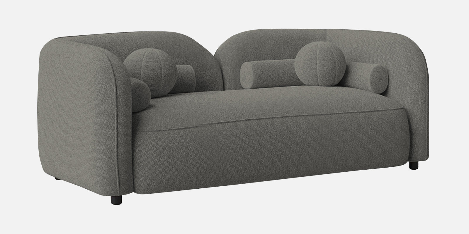 Corny Boucle Fabric 2 Seater Sofa In Moon Grey Colour - Febonic Living