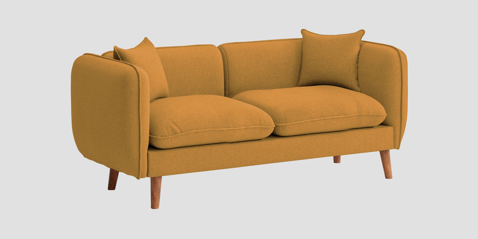 Reva Fabric 2 Seater Sofa In Corn Yellow Colour - Febonic Living