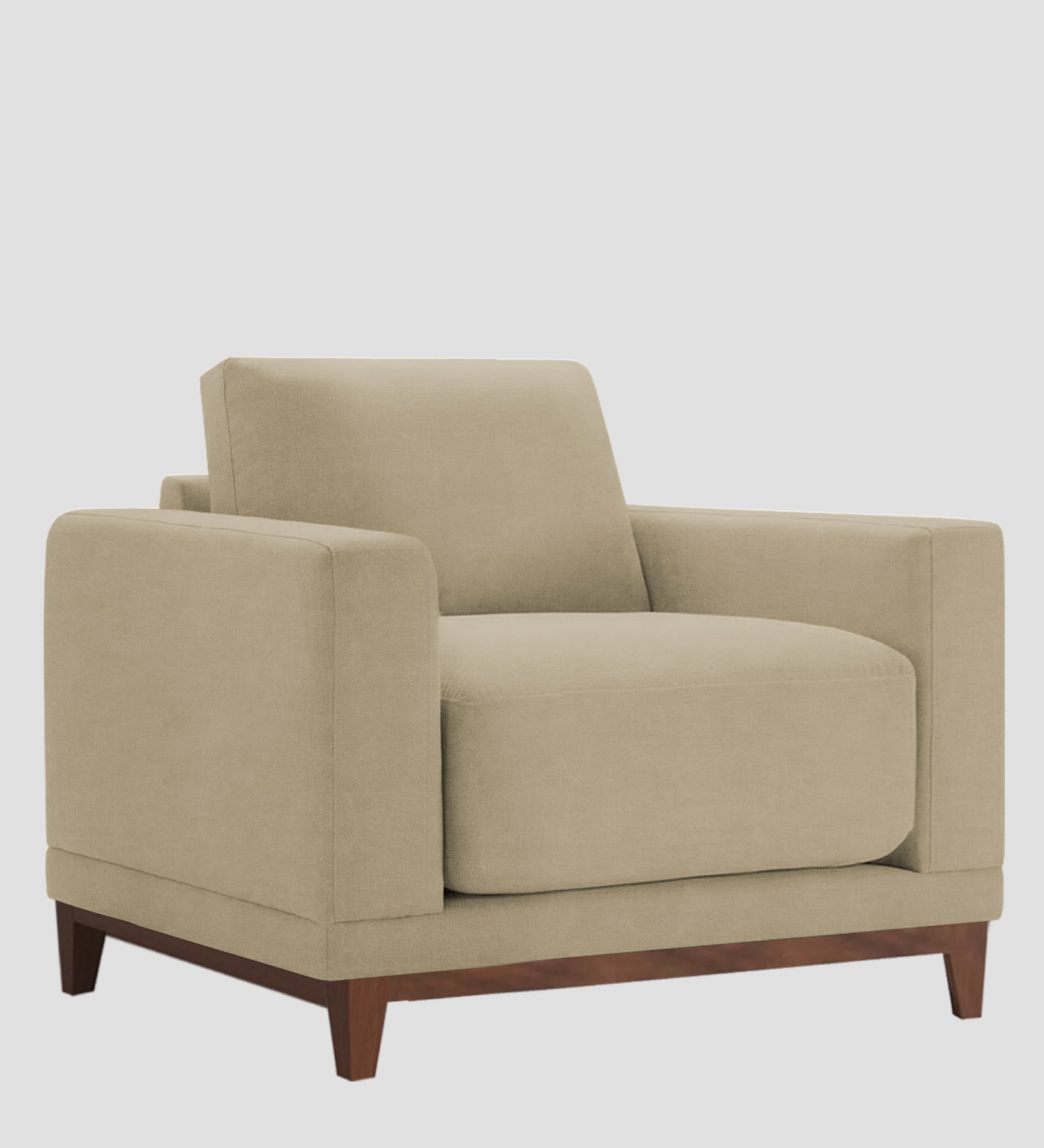 Esha Fabric 1 Seater Sofa In Honey Beige Colour - Febonic Living