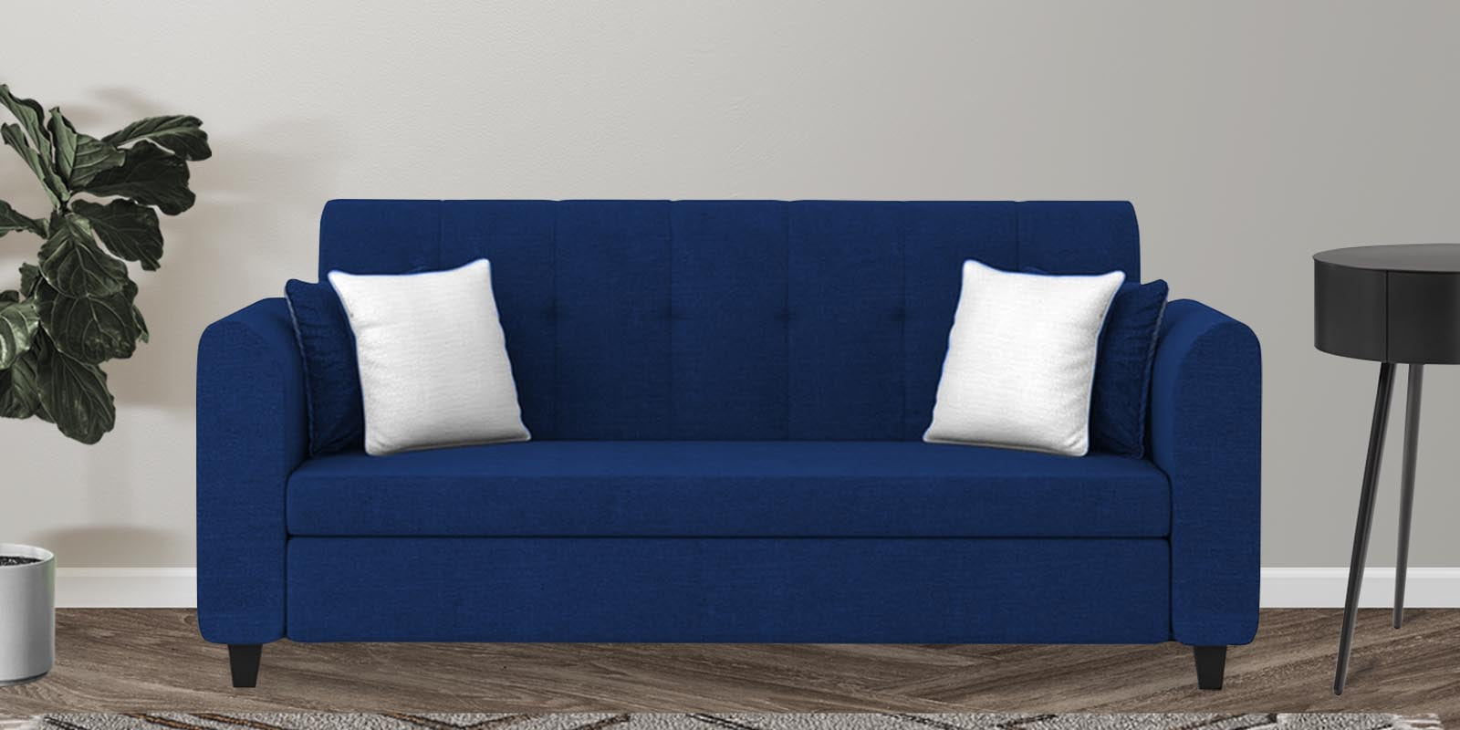 Denmark Fabric 3 Seater Sofa In Royal Blue Colour - Febonic Living