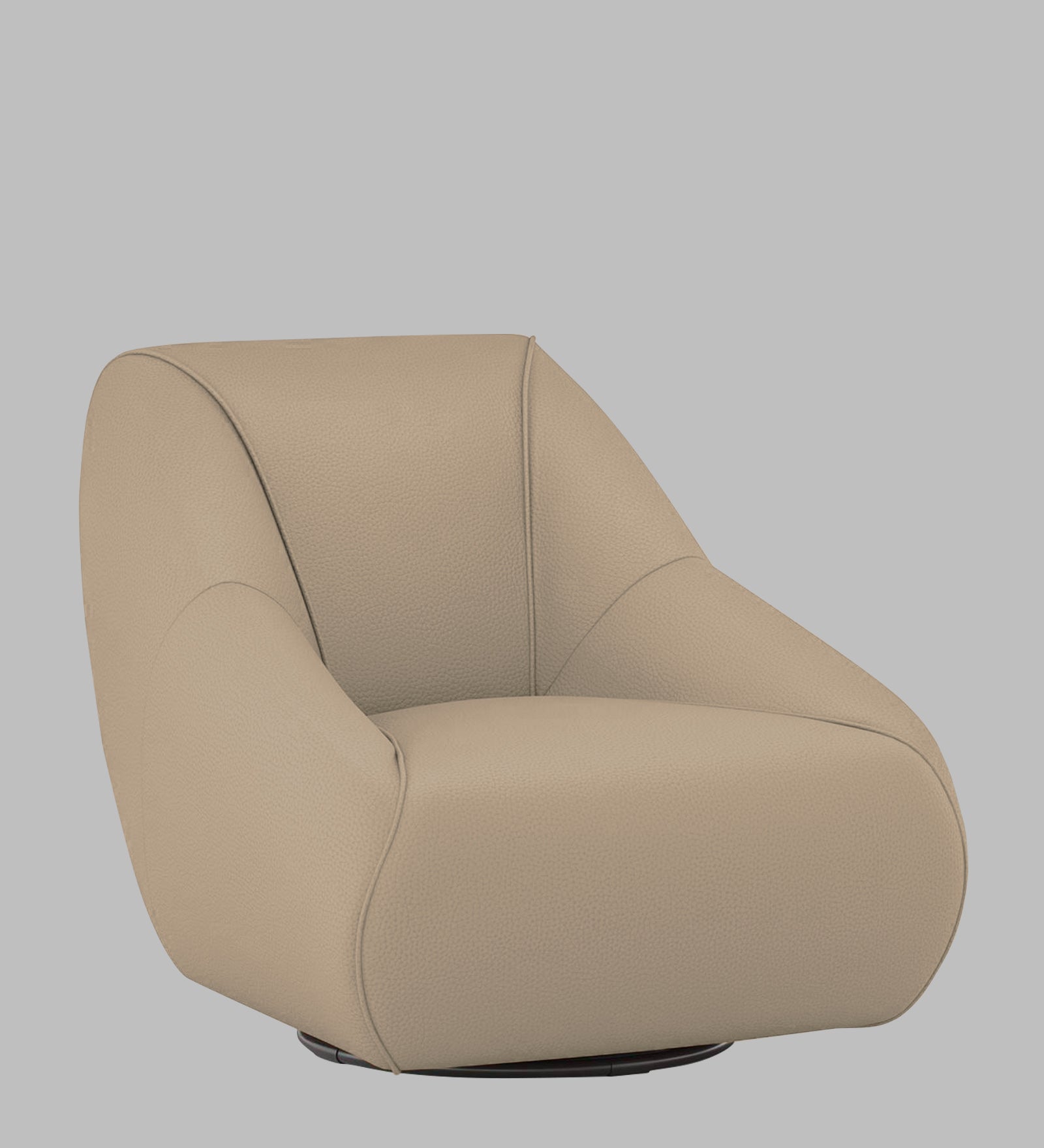 Willow Leatherette Swivel Chair In Tan Beige Colour - Febonic Living