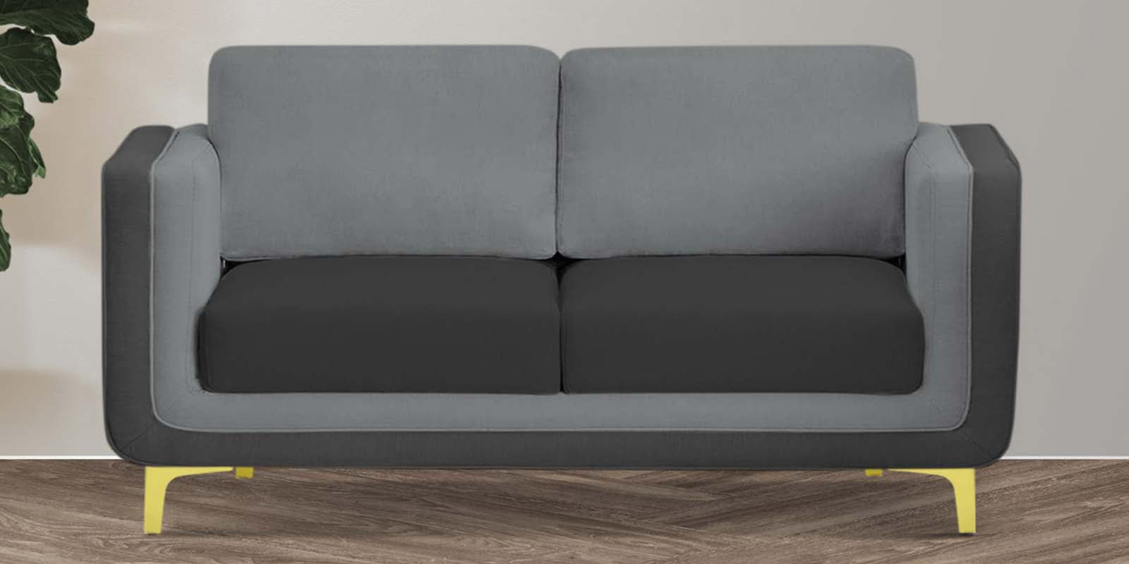 Visky Velvet 2 Seater Sofa In Pearl Grey And Hory Grey Colour - Febonic Living