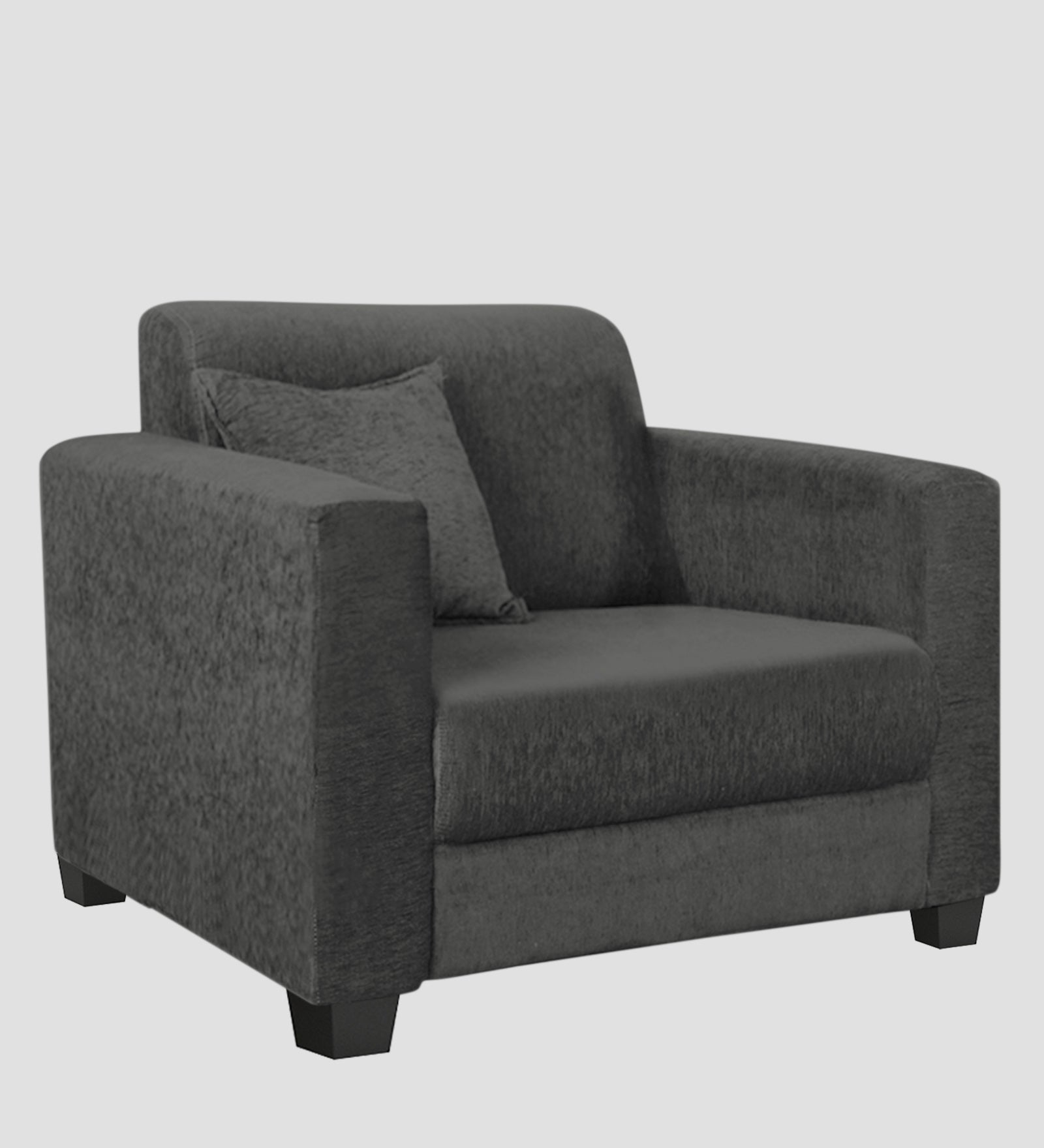 Nebula Fabric 1 Seater Sofa In Charcoal Grey Colour - Febonic Living