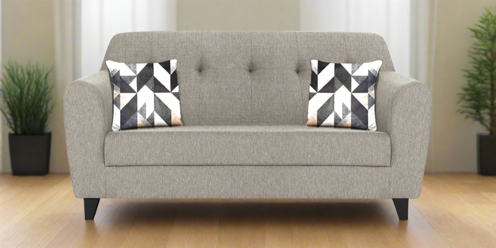 Melaan Fabric 2 Seater Sofa In Ash Grey Colour - Febonic Living