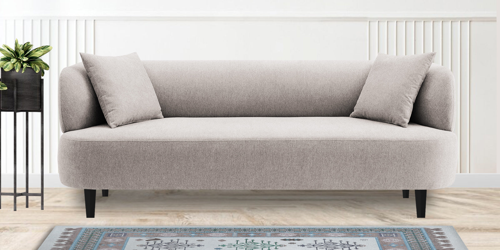 Carson Fabric 3 Seater Sofa In Storm Grey Colour - Febonic Living