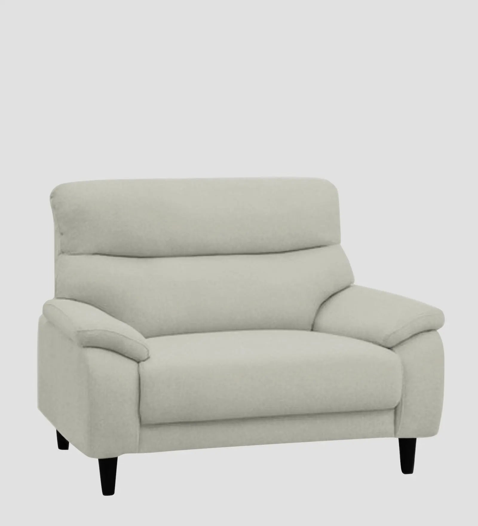 Zibby Fabric 1 Seater Sofa In Pearl White Colour Febonic Living