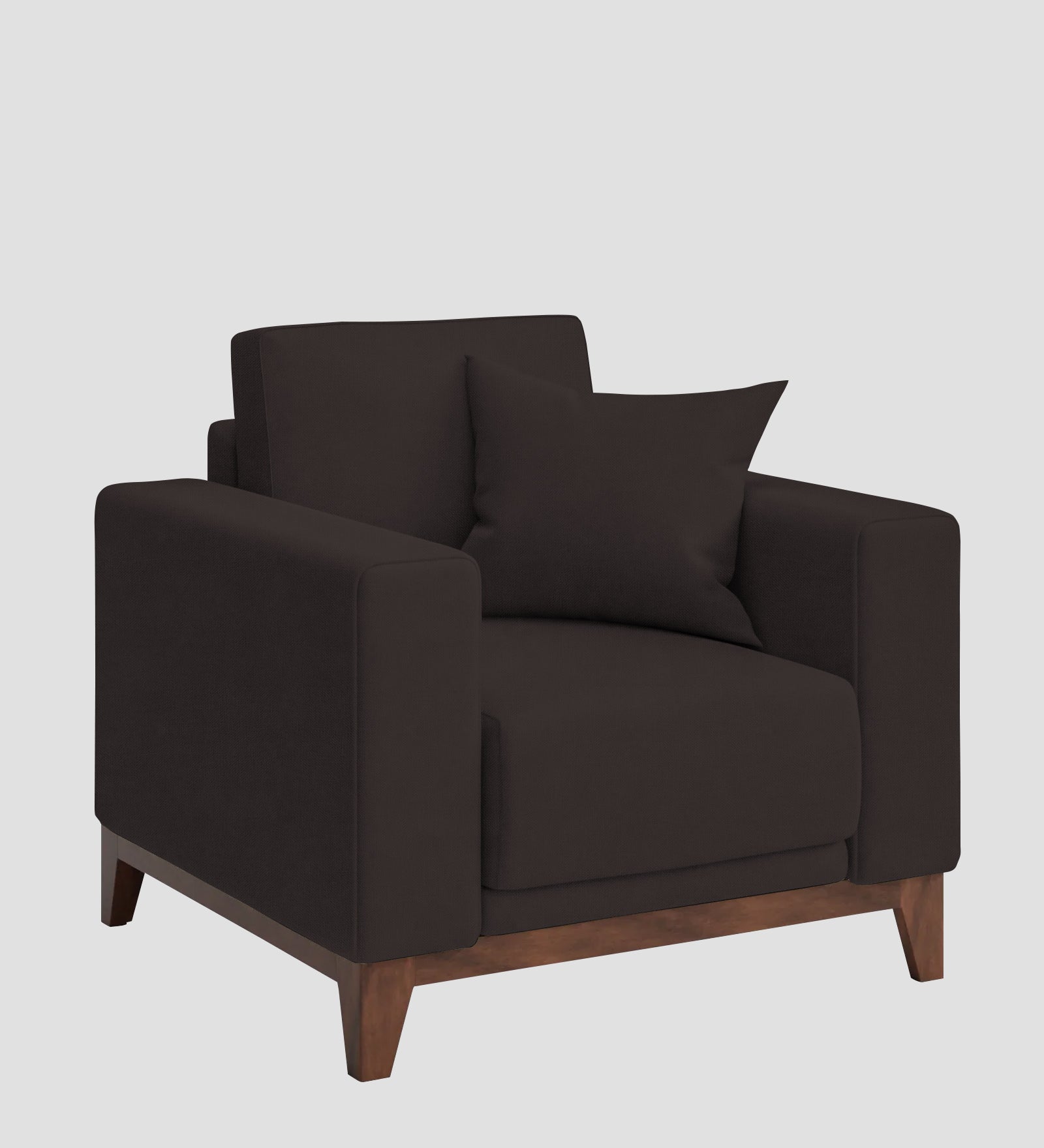 Luca Fabric 1 Seater Sofa In Pebble Brown Colour - Febonic Living
