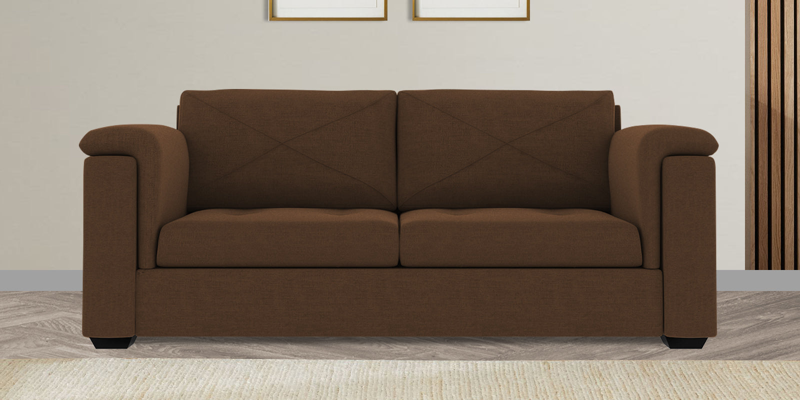 Andres Fabric 3 Seater Sofa In Chestnut Brown Colour - Febonic Living