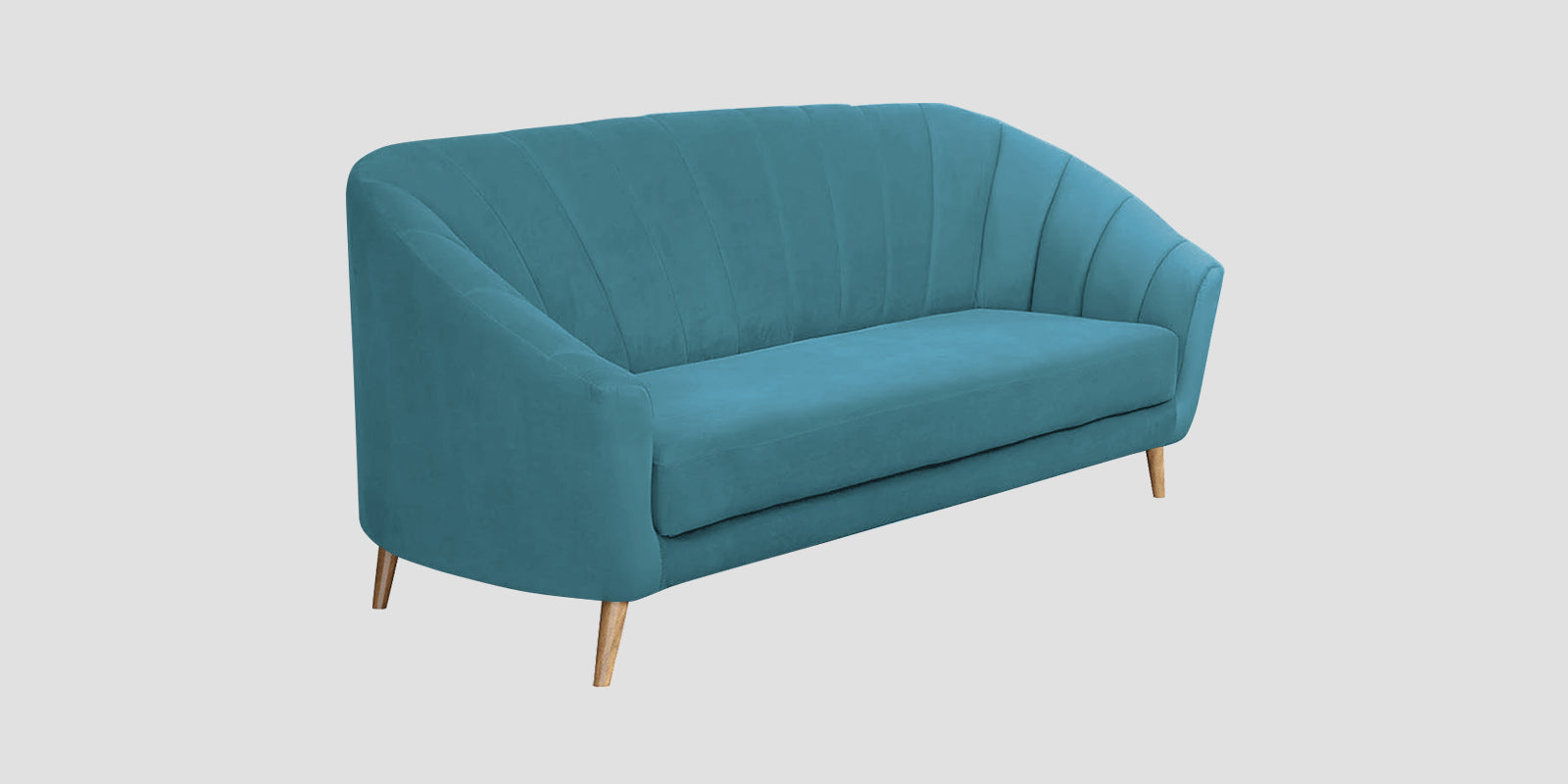 Kaylee Velvet 3 Seater Sofa In Aqua Blue Colour - Febonic Living