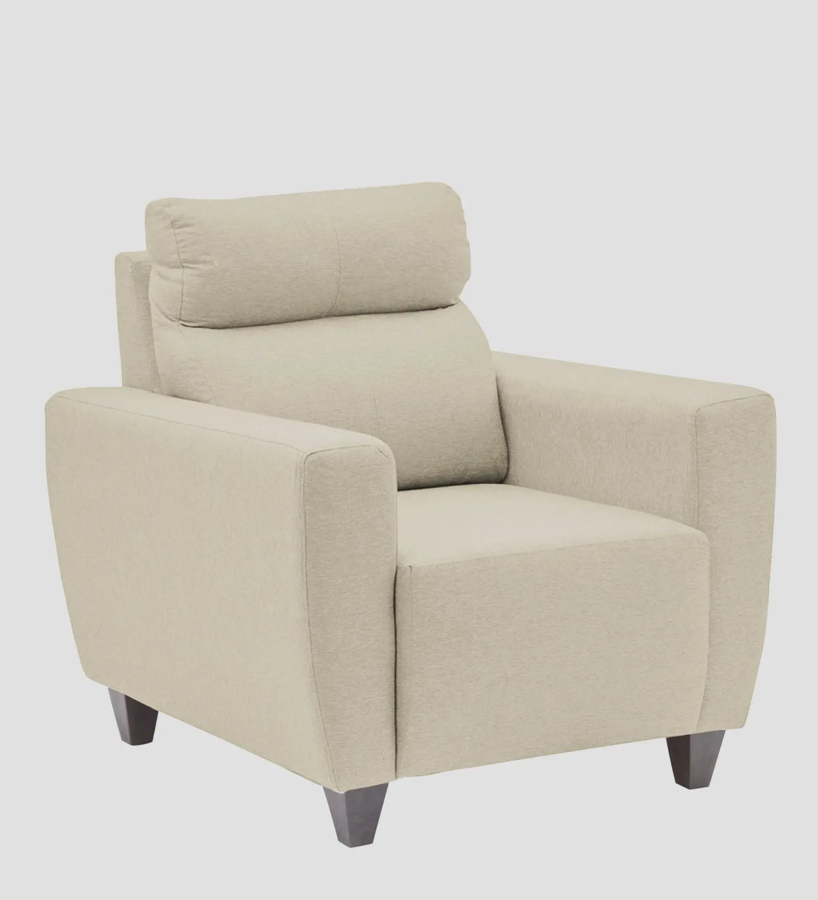 Burban Fabric 1 Seater Sofa In Maple Cream Colour Febonic Living