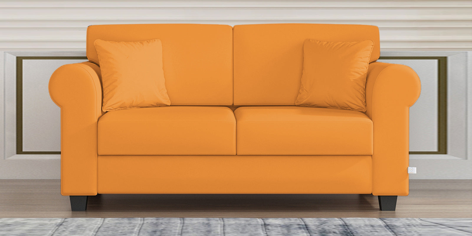 Numonk Velvet 2 Seater Sofa In Tangerine orange Colour - Febonic Living