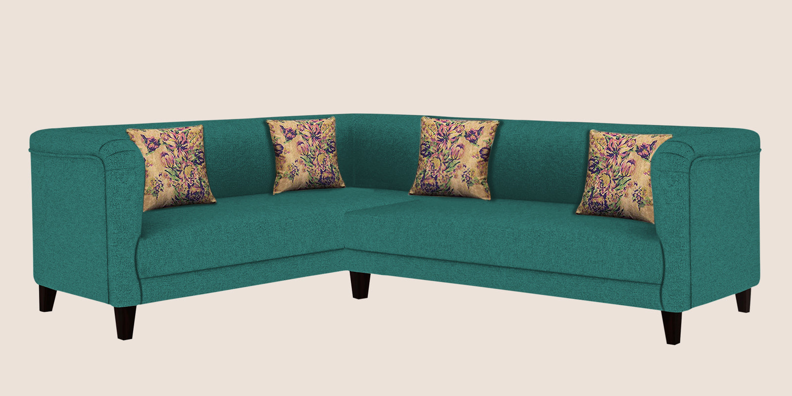 Niki Fabric Corner Sofa In Sea Green Colour - Febonic Living