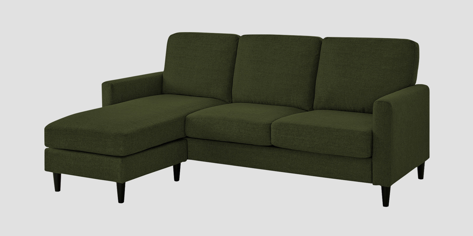 Romie Fabric RHS Sectional Sofa (2+Lounger) In Olive Green Colour - Febonic Living