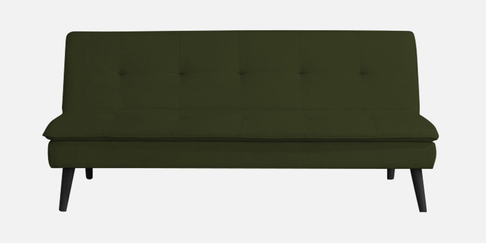 Toner Fabric 3 Seater Convertible Sofa Cum Bed In Olive Green Colour - Febonic Living