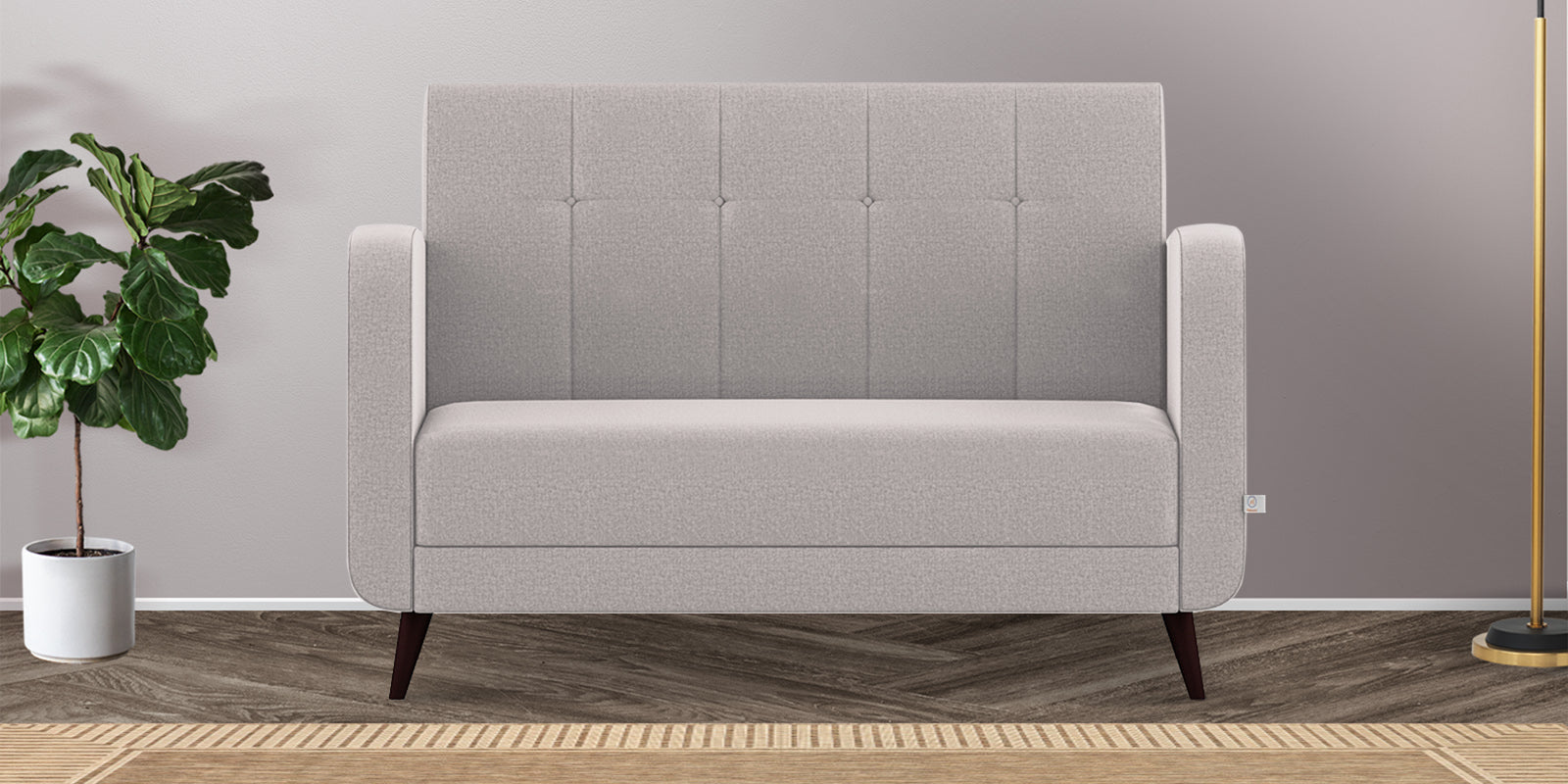 Wiki Velvet 2 Seater Sofa In Pearl Grey Colour - Febonic Living