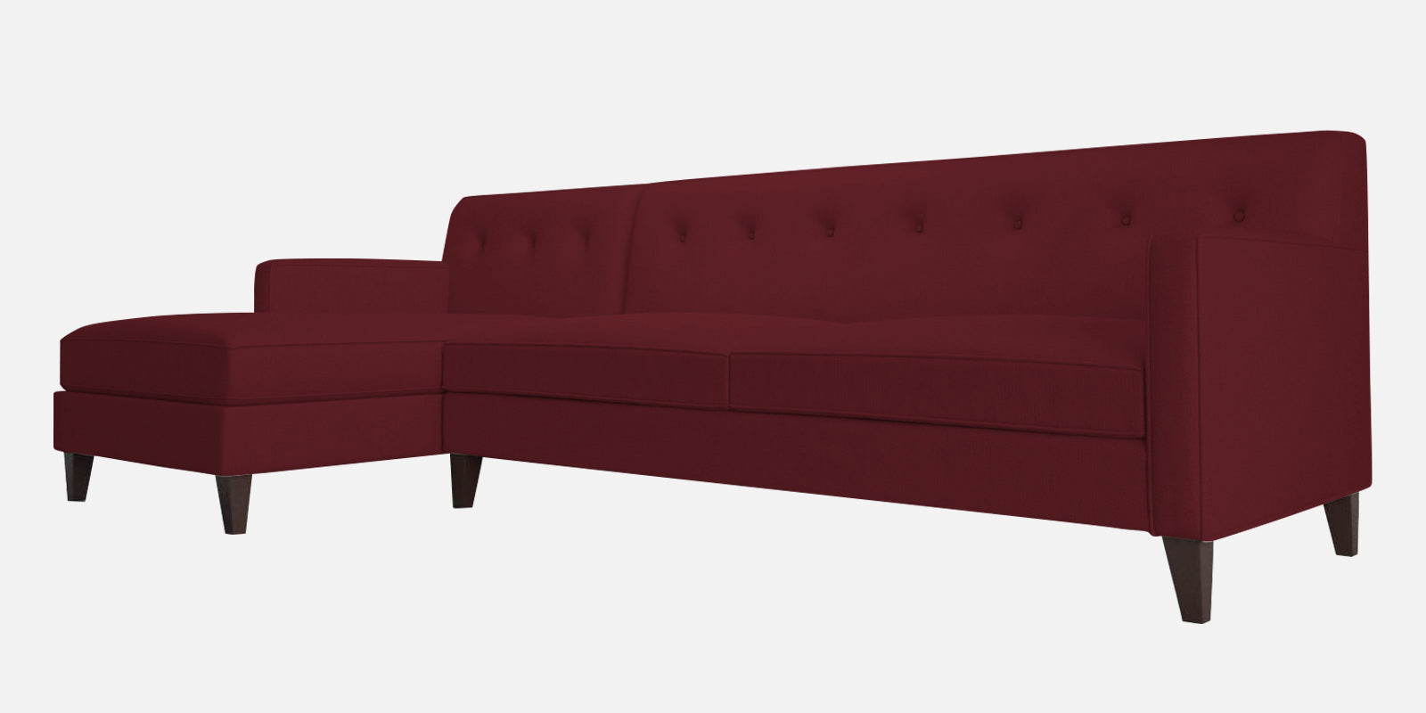 Miller Fabric RHS Sectional Sofa (3+Lounger) In Blood Maroon Colour - Febonic Living