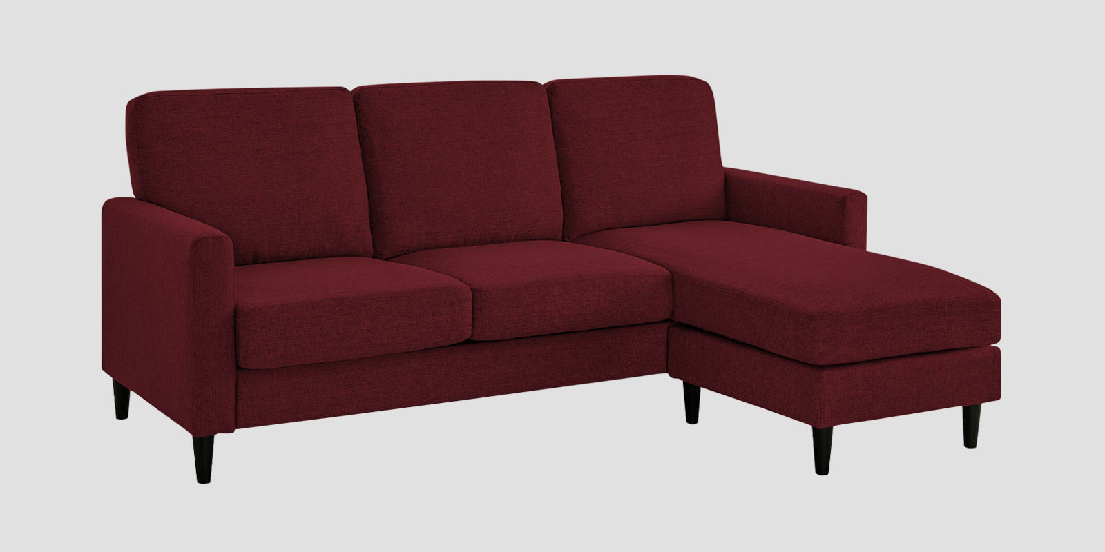 Romie Fabric LHS Sectional Sofa (2+Lounger) In Blood Maroon Colour - Febonic Living
