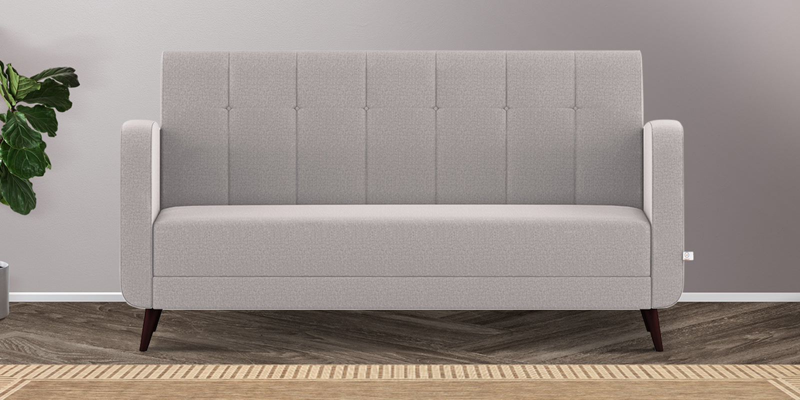 Wiki Velvet 3 Seater Sofa In Pearl Grey Colour - Febonic Living