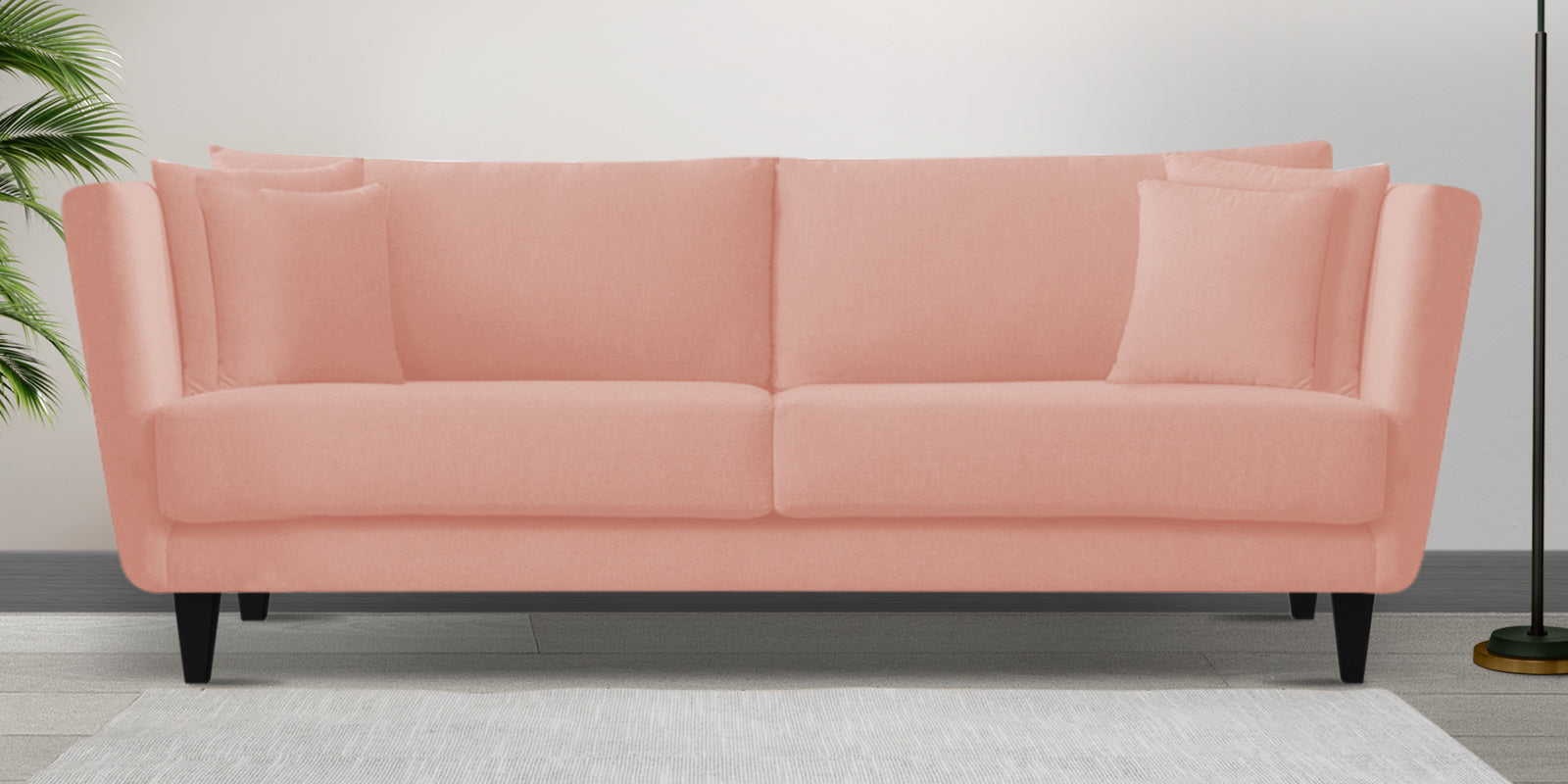 Norway Velvet 3 Seater Sofa In Blush Pink Colour - Febonic Living