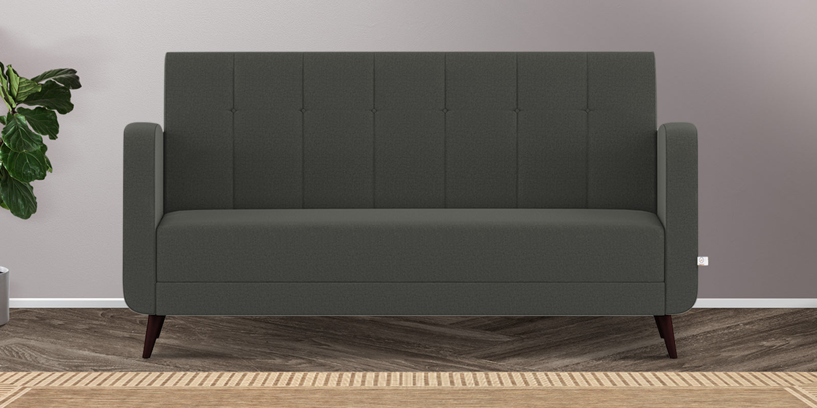 Wiki Velvet 3 Seater Sofa in Hory Grey Colour