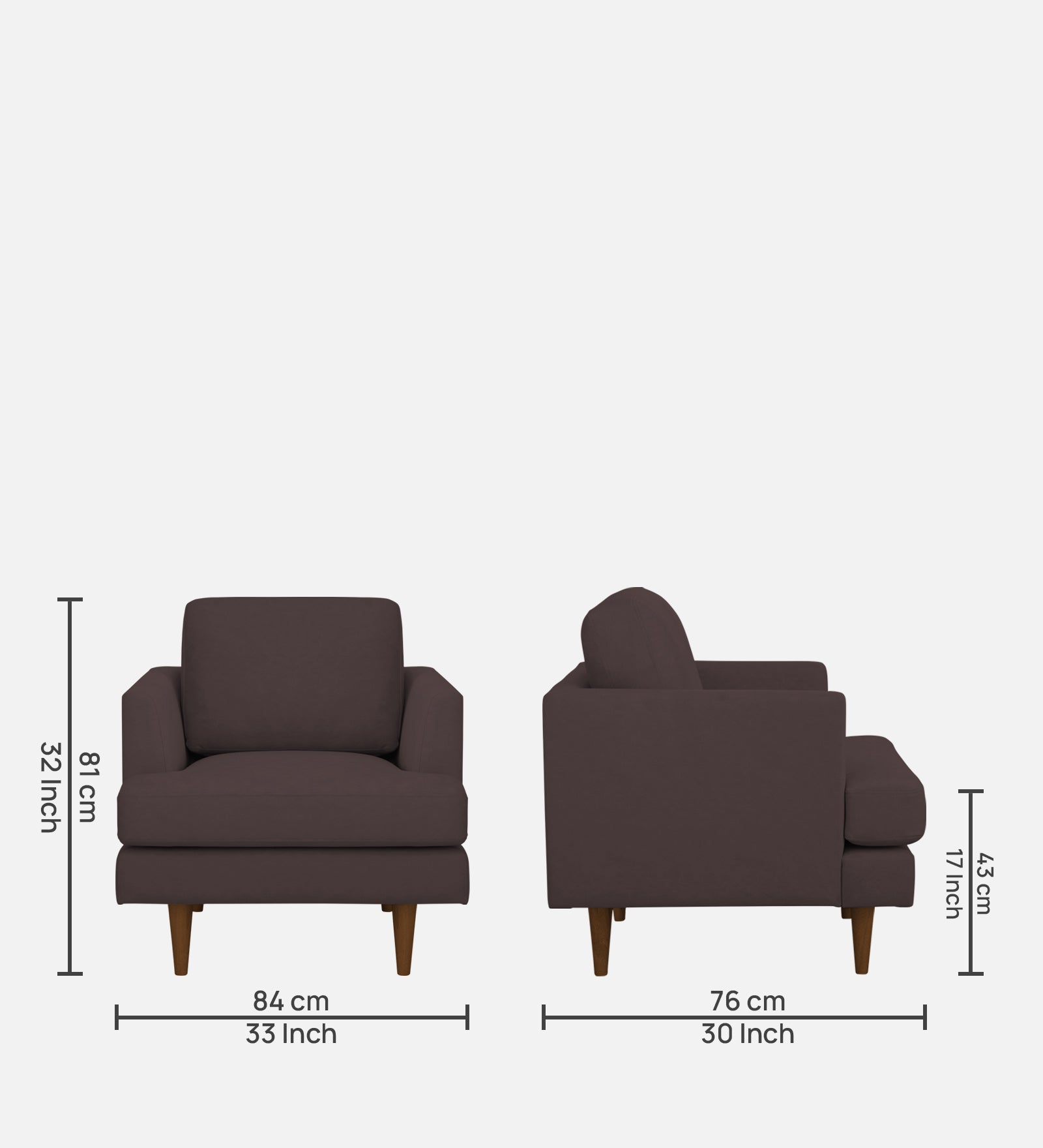 Motra Velvet 1 Seater Sofa In Mocha Brown Colour - Febonic Living