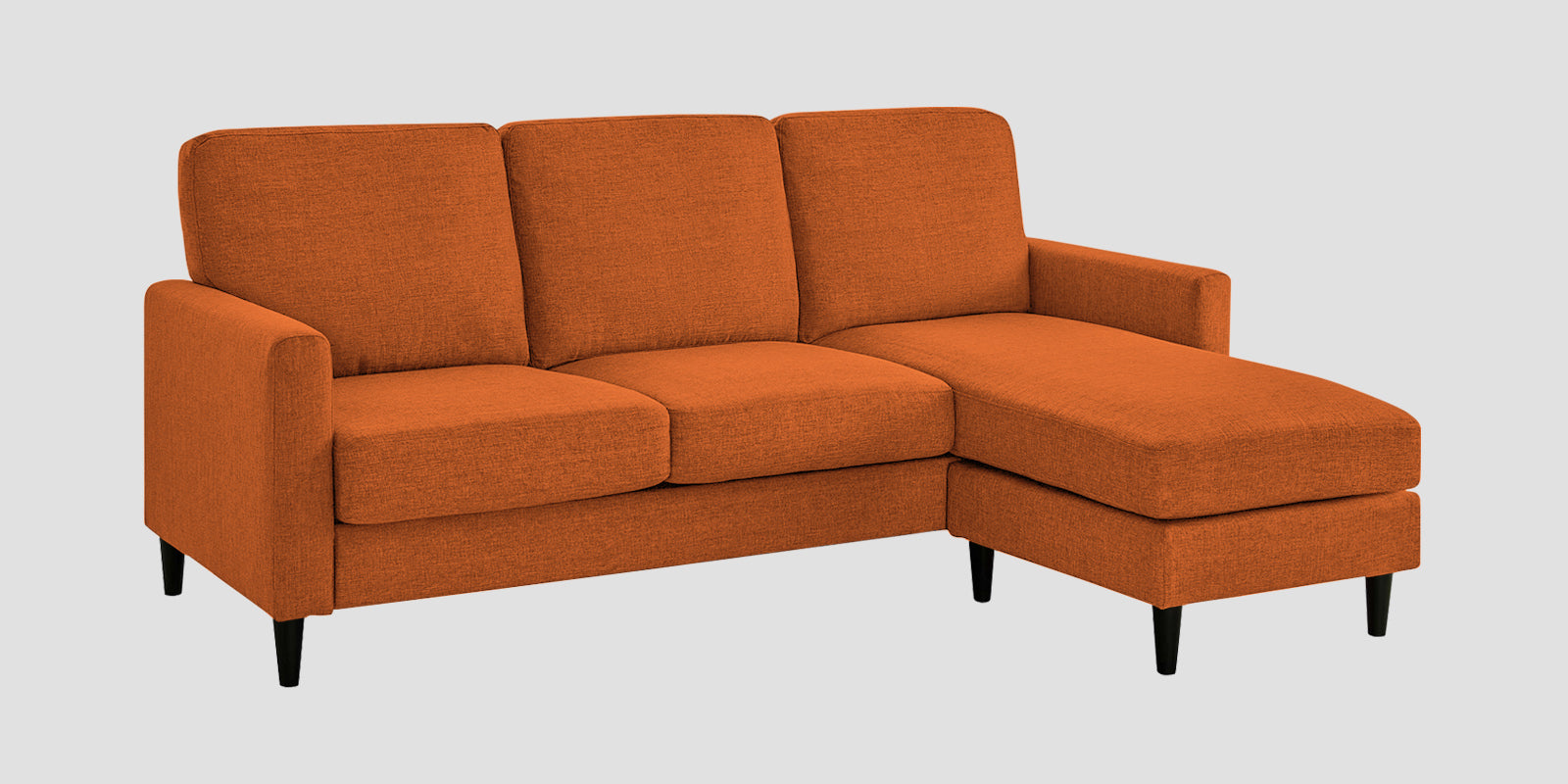 Romie Fabric LHS Sectional Sofa (2+Lounger) In Vivid Orange Colour - Febonic Living