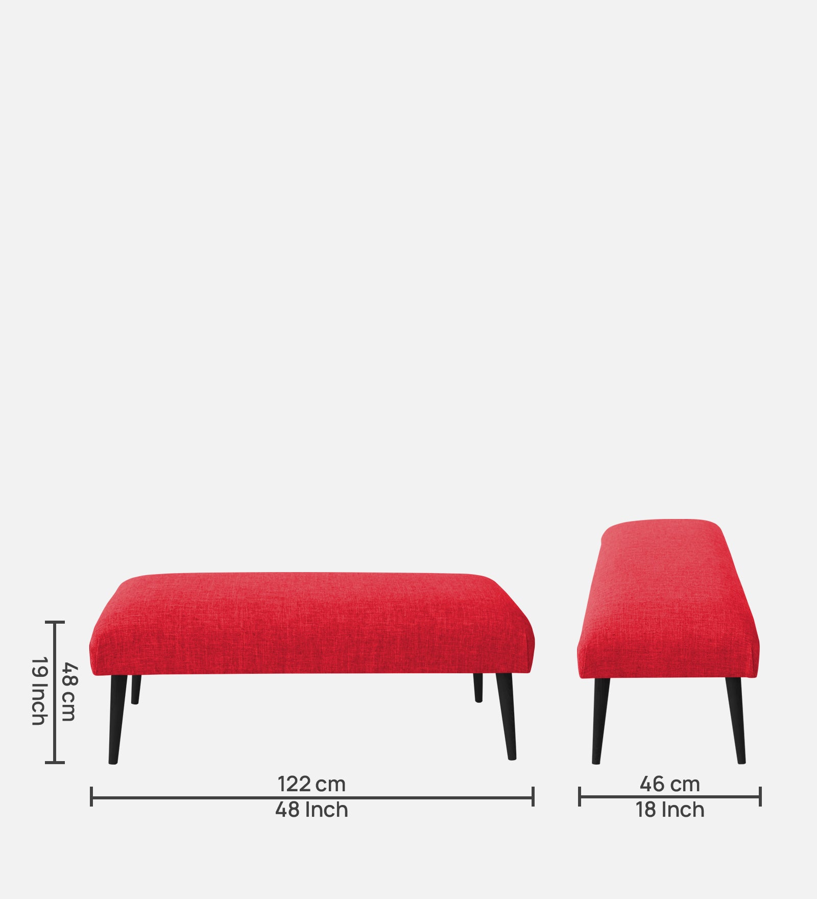 Adon Velvet Bench In Ox Blood Maroon Colour - Febonic Living