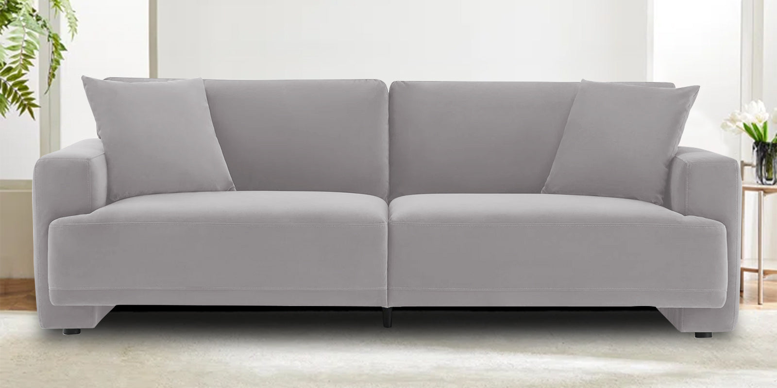 Kosta Velvet 3 Seater Sofa In Concrete Grey Colour - Febonic Living