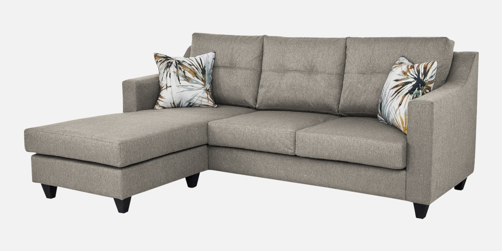 Welly Fabric RHS Sectional Sofa (2+Lounger) In Ash Grey Colour - Febonic Living