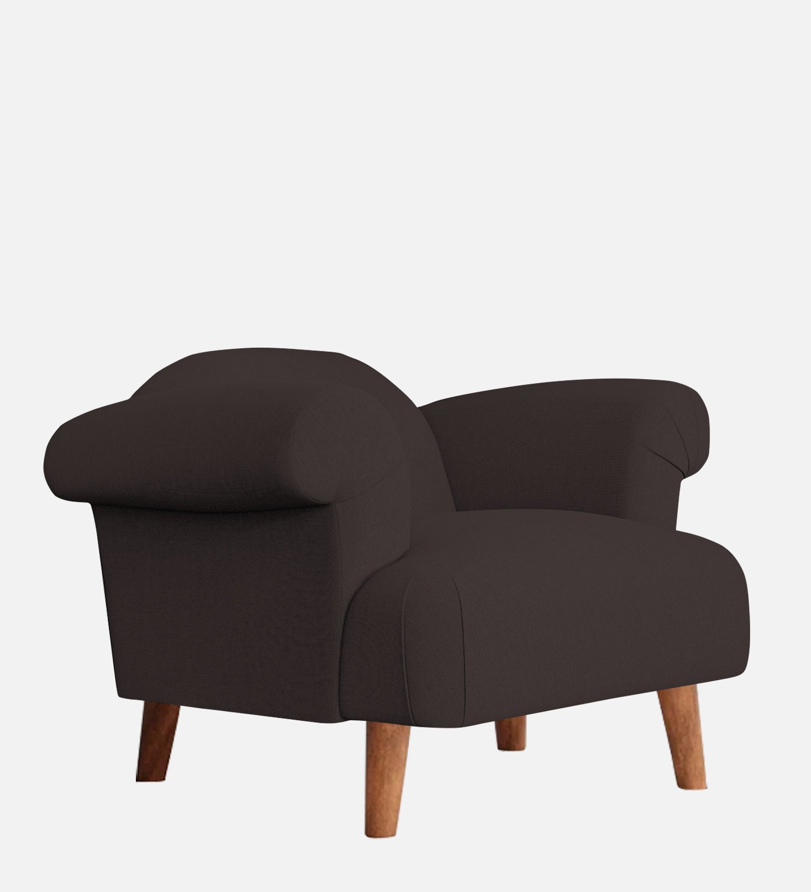 Barber Fabric 1 Seater Sofa In Pebble Brown Colour - Febonic Living