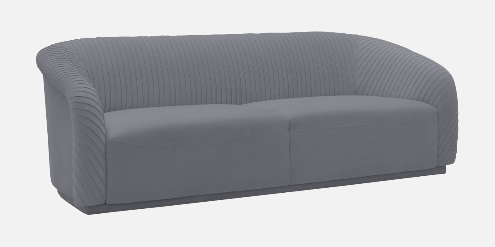 Yara Velvet Fabric 3 Seater Sofa In Pubble Grey Colour - Febonic Living