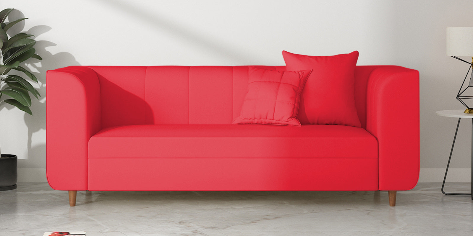 Sumo Velvet 3 Seater Sofa In Ox Blood Maroon Colour - Febonic Living