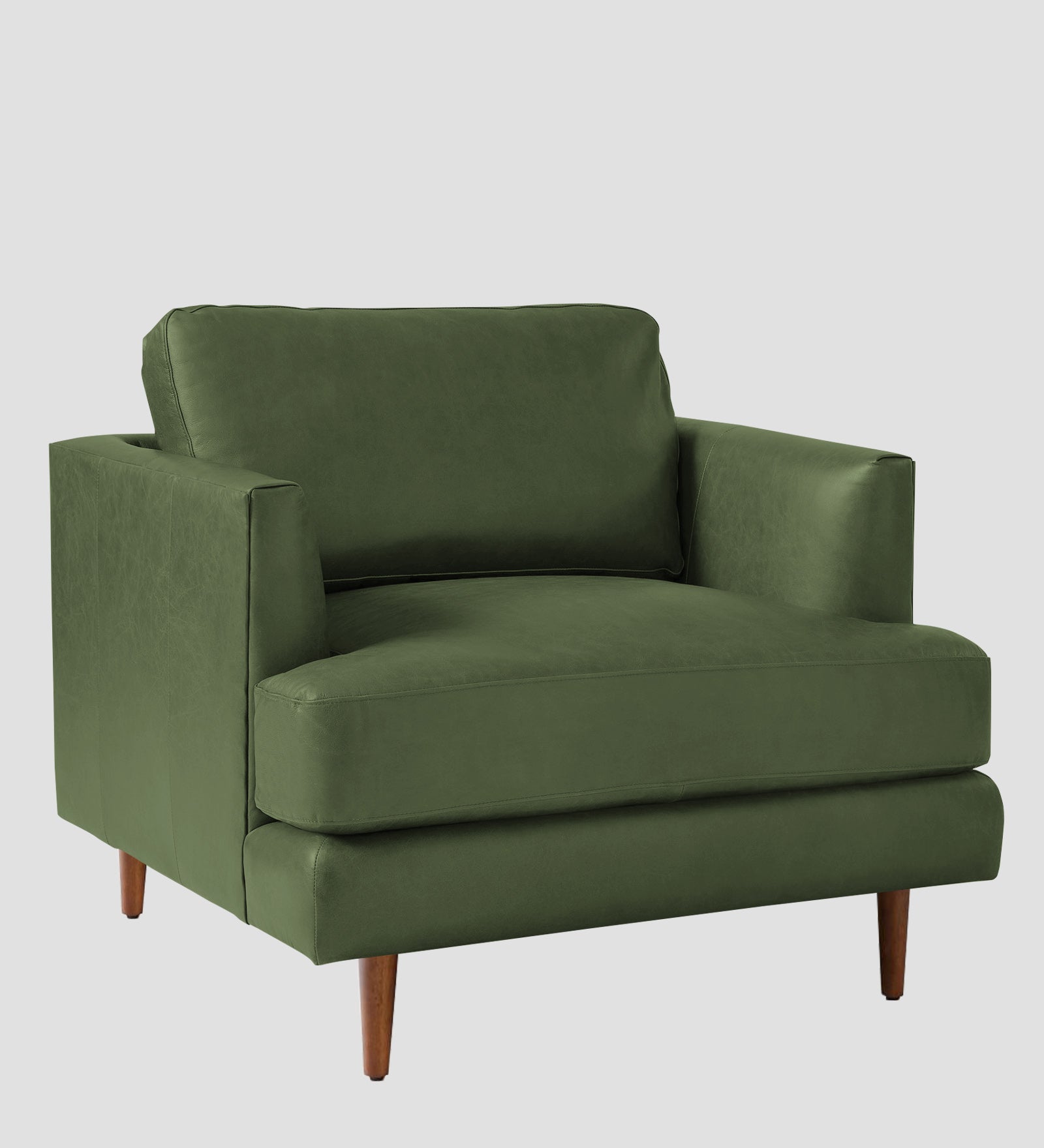 Sterio Leatherette 1 Seater Sofa In Moss Green Colour - Febonic Living